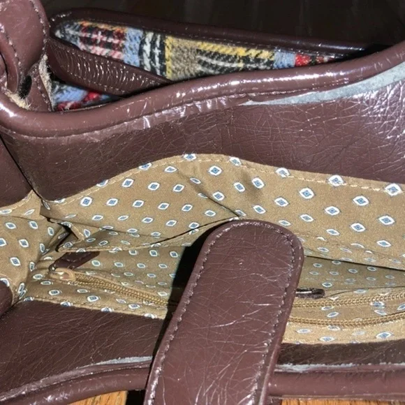 Vera Bradley Dual Strap Quilted Plaid Shoulder Bag Red, Blue, Tan - Picture 9 of 15